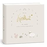 mintkind® 'Meine Kindheit' Erinnerungsalbum im Wald Design I deine ersten 10 Jahre I Fotoalbum Kinder Geschenke zur Geburt Babybuch zum Eintragen Tagebuch Kinder (Wald Design)