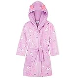 Peppa Pig Bademantel Kinder Mädchen, Fleece Morgenmantel Mädchen, Peppa Wutz Kleidung Mädchen (Violett, 3-4 Jahre)