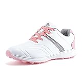 NFSQYDT Damen Golfschuhe, wasserdichte Golfer Shoe Männlich,Rosa,40 EU