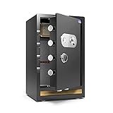 Feuerfester wasserdichter Tresor Sicherheitstresor Digitaler Schranktresor Tresore Home Business Safe, kryptographischer Schlüsselschloss-Sicherheitsschrank, feuerfester und wasserdichter Diebsta