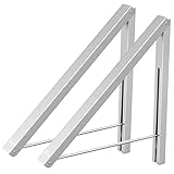 Anjuer Klappbarer Kleiderhaken Garderobenhaken Wand-Kleiderständer Kleiderlüfter Wandgarderobe, Platzsparend, Geeignet Silber 2PCS