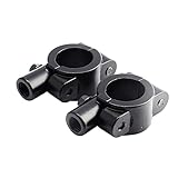 2pcs Motorrad Lenker Spiegelhalterung Clamp, schwarz Universal 10mm 7/8'Aluminium