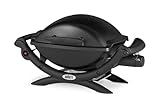 Weber Q1000 Gasgrill, 43 x 32 cm, Schwarz, Größe (Deckel offen): 60 x 69 x 52 cm, Größe (Deckel geschlossen): 37 x 69 x 42 cm, (50010079)