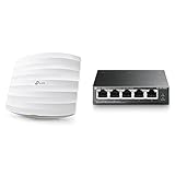 TP-Link EAP245 AC1750 WLAN Access Point und TP-Link TL-SG1005P 5-Port Gigabit PoE Switch mit 4 PoE+ Ports