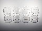 Hanseküche Doppelwandige Espressotassen 4er Set (4x80ml) – Espresso Gläser Set aus hochwertigem Borosilikatglas – Handgefertigte Gläser im edlen Design