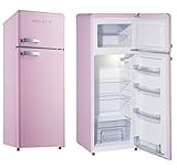 Retro Kühl-Gefrier-Kombination Pink Glanz GK212.4RT A++ 206 Liter Nostalgie Design Kühlschrank