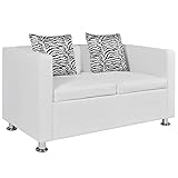 vidaXL 2-Sitzer Sofa Couch Loungesofa Relaxsofa Relaxcouch Kunstleder Weiß