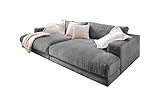 Big Sofa Cord KAWOLA Madeline Zeitloses Designer Megasofa aus Cord Wohnlandschaft Big Couch 290 x 86 x 170 (BxHxT) (Grau)