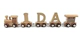 Buchstabenzug Namens-Set Lok + Ida + Endwaggon | EbyReo® Namenszug aus Holz | personalisierbar | Geschenk zur Geburt | Taufgeschenk | Geschenk zur Einschulung (Ida)