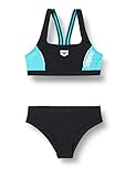 ARENA Mädchen G Thrice Jr Two Piece Swimsuit, Black-martinica-white, 164 EU