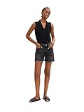 TOM TAILOR Denim Damen High Waist Bermuda Jeans Shorts 1031461, 10250 - Used Dark Stone Black Denim, XL