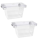 Huayue 2 Set Fisch Ablaichkasten Aquarium Aufzuchtbehälter Kunststoff Fisch Zucht Isolation Box Schwimmende Laichkasten Ablaichkasten Brutkasten Zuchttanks Breeding Box mit 4 Saugnäpfe (Transparent)