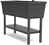 Keter Alfresco Hochbeet für Garten und Balkon, mit Bewässerungssystem, Kapazität 105L, anthrazit, 112x46x84 cm