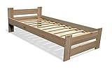 Best For You Massivholzbett Doppelbett Futonbett Massivholz Natur Seniorenbett erhöhtes Bett aus 100% Naturholz mit Kopfteil und Lattenrost viele Größen (90x200cm)