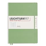 LEUCHTTURM1917 363918 Notizbuch Master Slim (A4+), Hardcover, 123 nummerierte Seiten, Salbei, Liniert