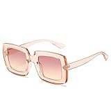 Huusuei Jahrgang ÜBergroßEs Quadrat Sonnenbrillen Damen GroßEr Rahmen Damen Sonnenbrille Mode Farbverlauf Weibliche Brille Rosa