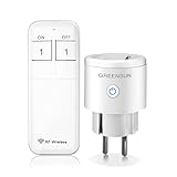 Funksteckdosen mit Fernbedienung, GreenSun Smart Home Steckdose einfach Ferngesteuerte Stecker, 30M Reichweite Smart Plug