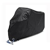 Meisax Motorradabdeckung Outdoor abdeckplane wasserdicht , Motorrad zubehör Roller abdeckplane Winterfest 210T Motorradplane Cover Schutzhülle Staubdicht, 245 * 105 * 125 cm Schwarz