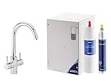 BRITA Wassersprudler yource pro select Elektronisch mit CO2 Zylinder - Mit Filter und Kühlung - Armatur rund, Chrom glänzend