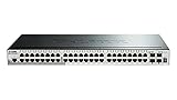 D-Link DGS-1510-52X/E, 52-Port Layer 2/3 Smart Managed Gigabit Stack Switch (48x 10/100/1000 Mbit/s Ports, 4X 10G SFP+) - Nur EU netzkabel