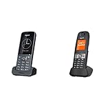 Gigaset SL800H PRO – schnurloses Business DECT-Telefon mit großem Farbdisplay - Anthrazit & E630HX – DECT-Mobilteil mit Ladeschale – Schnurloses Telefon für Router und DECT-Basis - Schwarz