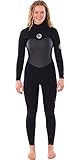 Rip Curl Damen Flashbomb 3/2mm Chest Zip Neoprenanzug - Schwarz - Easy Stretch Leichtes Flash-Futter