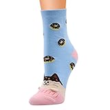 IQYU Weihnachtssocken Damen Herren - Baumwollsocken Kuschelsocken, Flauschige Socken Kompressionssocken - Stoppersocken,Wandersocken Dicke Socken Compression Socks Bunte Socken