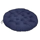 Papasansessel Kissen Polster Für Gartensessel Wasserdicht Hängesessel Kissen Schaukelstuhlkissen Rund Papasan Ersatzpolster Für Indoor Outdoor Garten,oh(Size:60x60cm,Color:Navy blau)