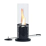 Zelsius Tischkamin für Indoor und Outdoor mit wirbelnder Flamme | Schwarz | Ø 20 x 50,5 cm | Freistehender Bioethanol Kamin | Tischfeuer, Feuersäule, Balkon Deko Kamin, Gartenfeuer, Standkamin