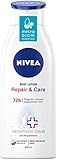 NIVEA Repair & Care Body Lotion (400 ml), Lotion für sehr trockene Haut & zur Linderung von Spannungsgefühlen, hält das Hautmikrobiom in Balance und pflegt so besonders sanft