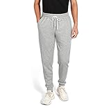 NIMENJOJA Herren Jogger Sweatpants Tapered Workout Laufen Lounge Hose mit Reißverschlusstaschen, grau, Mittel