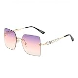 HGWZLQ Damen Sonnenbrille Persönlichkeit Spiegel Beine Straße Mode Sonnenbrille Polygonale Damen Sonnenbrille (Frame Color : One Size, Lenses Color : 50520 jin sanse)