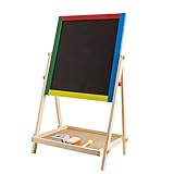 MGICHOOM Staffelei für Kinder | Tafel und magnetisches Whiteboard doppelseitig um 360° drehbar | Höhenverstellbare Kinder-Zeichenfläche mit unterer Ablage für Kleinkinder, Jungen, Mädchen, Kinder