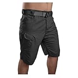 Bestgift Outdoor Shorts Fünfteilige Hose Herren Taktische Shorts Special Soldier Militär Camouflage Arbeitsshorts, Black, 56