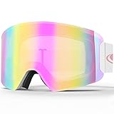 Findway Skibrille, Snowboard Brille für Herren Damen, 100 % UV-Schutz OTG Antibeschlag Windwiderstand Schneebrille für Brillenträger, Erwachsene Ski Goggles für Skifahren/Skaten/Schneemobil