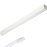 ELG LED Pendelleuchte Aufbauleuchte 120cm mit opaler Abdeckung 15,6 Watt 2500 Lumen LED Glas Röhre 6500K Tageslicht Büroleuchte Deckenleuchte Designleuchte Anbauleuchte Rasteranbauleuchte