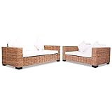 Tidyard Rattan Sofa Set 15-TLG.Lounge Sofa Set, Polyrattan Couch, Gartensofa, Cremeweiß