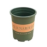 AchidistviQ Langlebige Blumentöpfe aus Kunststoff mit Ablaufloch und Untersetzer, Garten-Blumentöpfe Pflanzbehälter für Blumen, Gemüse, Obst, Grün, 1,8 l