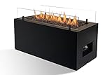 Planika - Rio - Gas Feuerstelle für den Außenbereich, 7-10 kW, Wärmeleistung, schwarzer rechteckiger Propan-Kamin, Terrassen- und Gartenheizung, Shwarz (Rio)