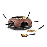 Tristar PZ-9160 Pizza Festa Gourmet – Pizzaofen, Grill, Raclette 3in1 - mit Pizzablechen & Pfännchen für 6 Personen Ø25cm