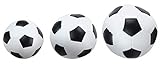 Lena 62161 - Soft - Sportbälle 3er Set Motiv Fußball, schwarz / weiß, Größe Softbälle 7 cm, 9 cm und 14 cm, im Netz, Spielbälle für Kinder ab 1 Jahr, weiche Schaumstoffbälle zum Spielen und Baden