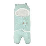 Baby Winter Schlafsack geeignet für 0–1 Monate, Teddybär-Form Neugeborene Baby Pucksack Wickeldecke Dick Schlafsäcke Puckdecke Plüsch Warme Wickeldecken Einschlagdecke Wickeltuch Winter Babyschale