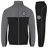 Chelsea FC - Herren Trainingsanzug - Jacke & Hose - Offizielles Merchandise - Geschenk für Fußballfans - Grau - M