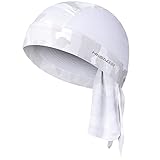 HASAGEI Sports Bandana Cap, Biker Bandana Cap, Kopftuch Herrem Damen, Sommermütze Fahrradmütze, Elastizität Atmungsaktiv Schweißableitender Quick Dry Kopfbedeckung (Weiß)