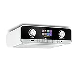 auna Connect Soundchef MKII Küchen-Unterbauradio, Bluetooth Freisprech-Einrichtung, Ambientelicht, 2,4' TFT-Farbdisplay, WiFi, Spotify Connect, DAB+/UKW/Internetradio, AUX-In, Fernbedienung, weiß