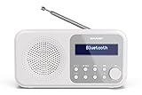 SHARP DR-P420 Portables Digitalradio (DAB/DAB+/FM mit RDS, USB, Bluetooth 5.0, 3,5mm Klinke Wecker-Funktionen), Weiß