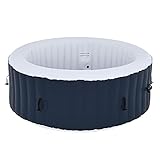 CO-Z Aufblasbarer Whirlpool für 4-6 Personen Spa Pool Indoor Outdoor Pool 120 / 130 Massagedüsen Heizung mit Luftpumpe für Patio, Hinterhof, Garten, Spa & Wellness Massage (Rund 1,8 x 1,8 m Blau)