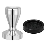 Vicloon Kaffee Tamper, 51mm Base Edelstahl Espresso Tamper mit Silikonmatte 58mm, für 51mm Siebträger, Solid Heavy, Barista Style