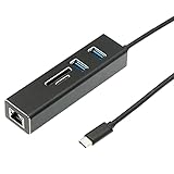 Ghulumn 5 im 1 USB C Hub Multifunktions Typ C auf USB3.0X2+RJ45 Gigabit Ethernet Anschluss+TF/SD Karten Leser USB3.0 Docking Station