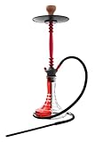 Kaya Shisha ELOX Red WSP1 680 Rot Wasserpfeife 70cm aus schwarz und rot eloxiertem Aluminium und teilw. rot gefärbtem Glas